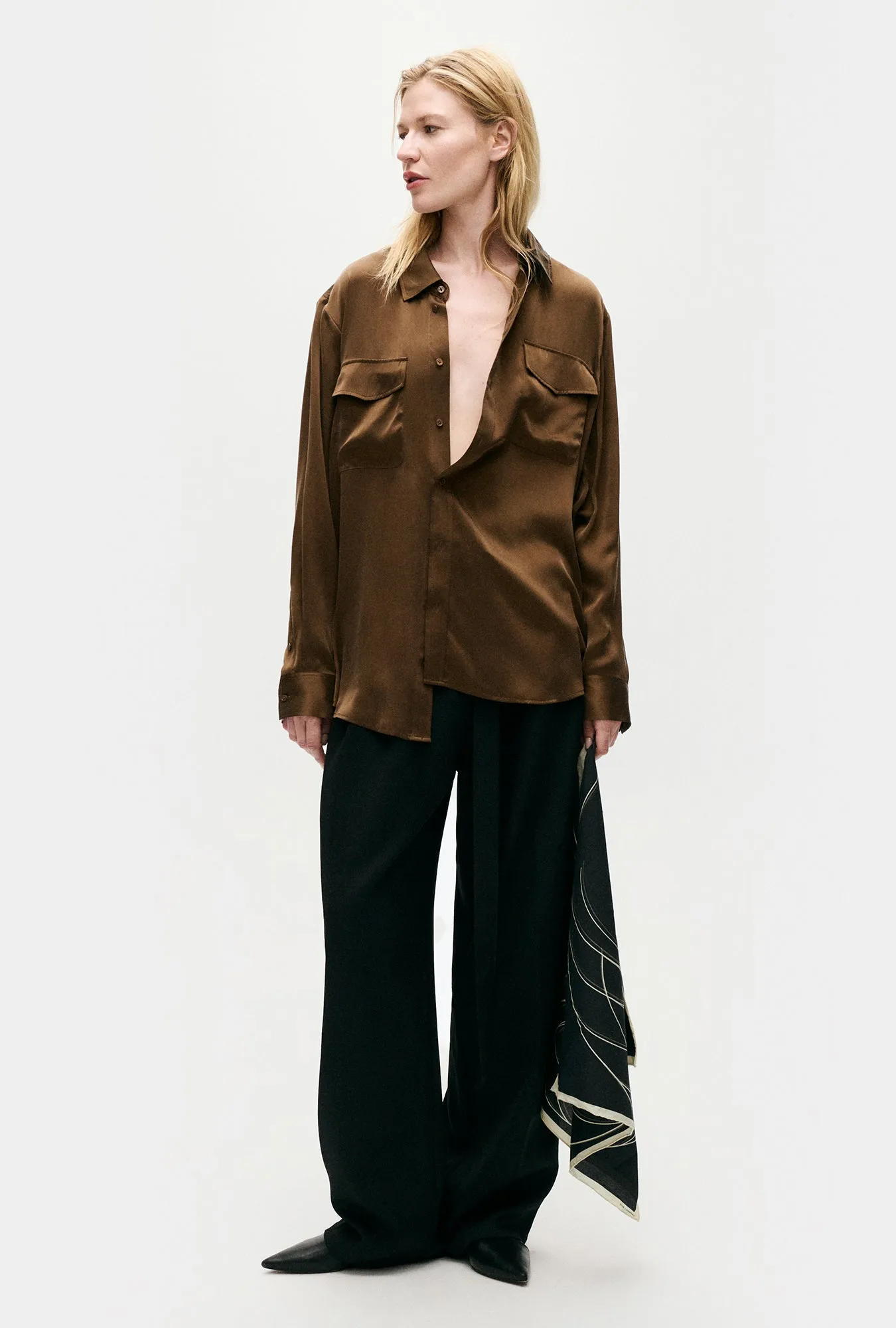 Boyfriend Shirt Dark Earth sold by Silk Laundry product image thumbnail 5