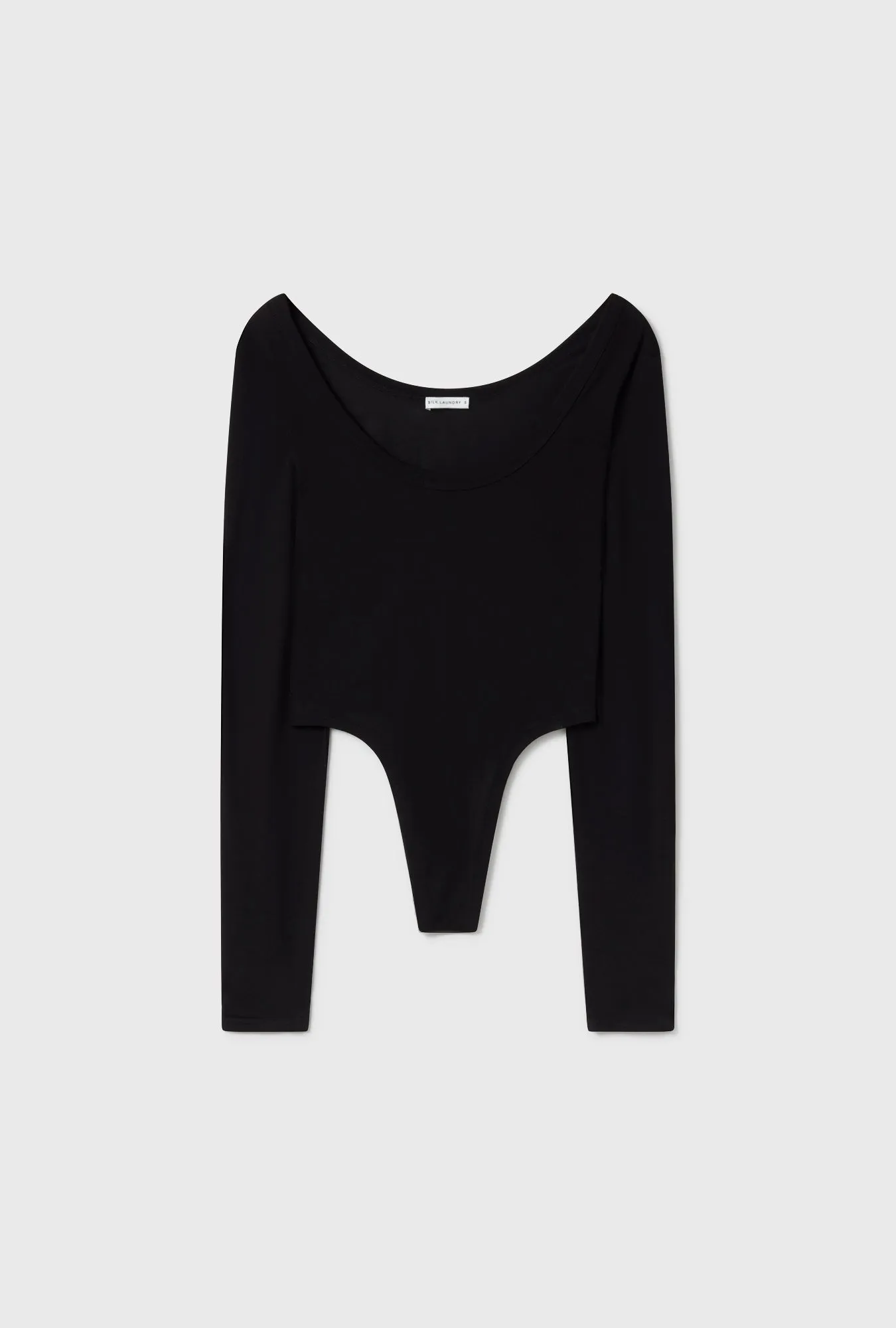 CUTAWAY LONG SLEEVE BODYSUIT BLACK sold by Silk Laundry