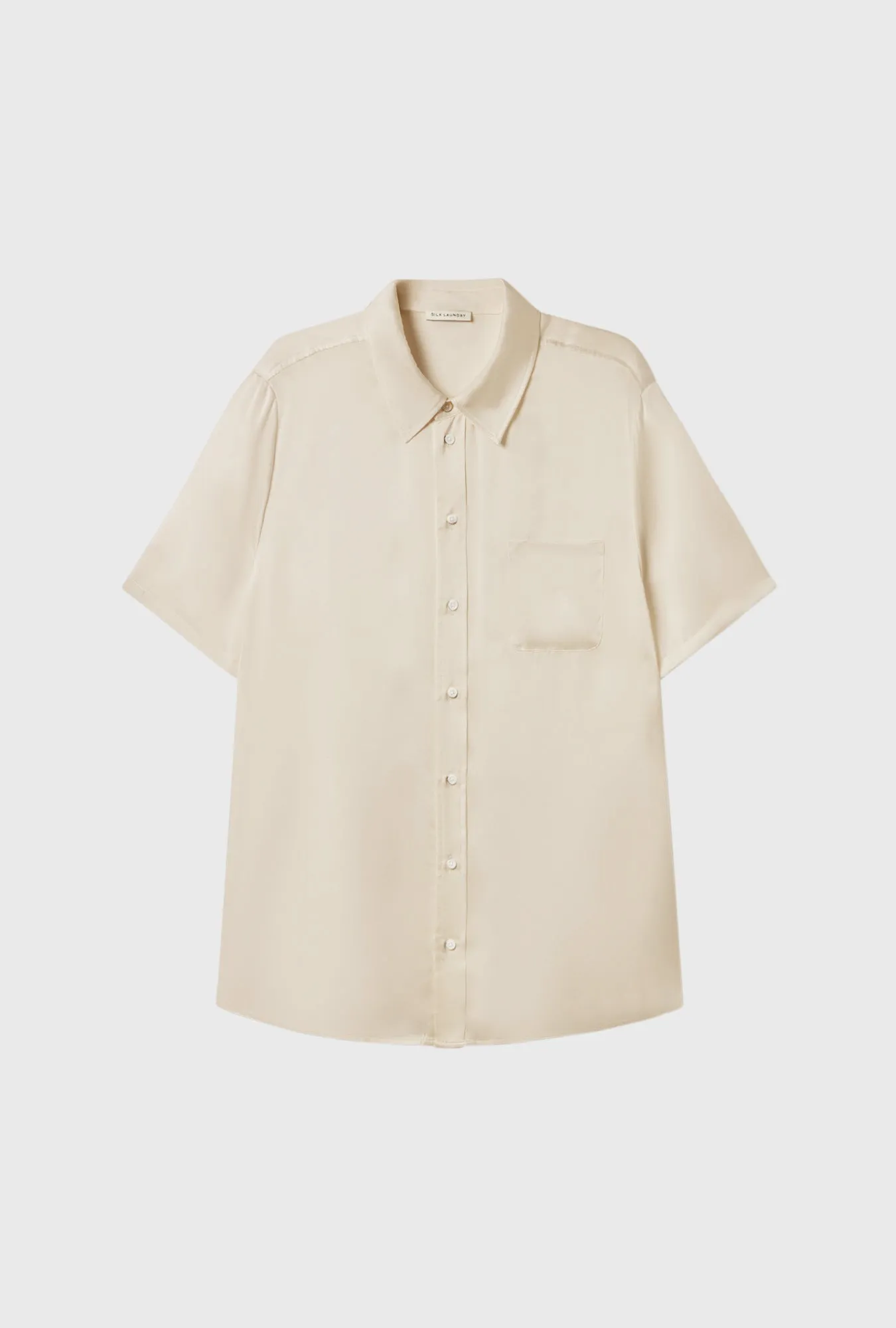 SHORT SLEEVE BOYFRIEND SHIRT 2.0 HAZELNUT sold by Silk Laundry