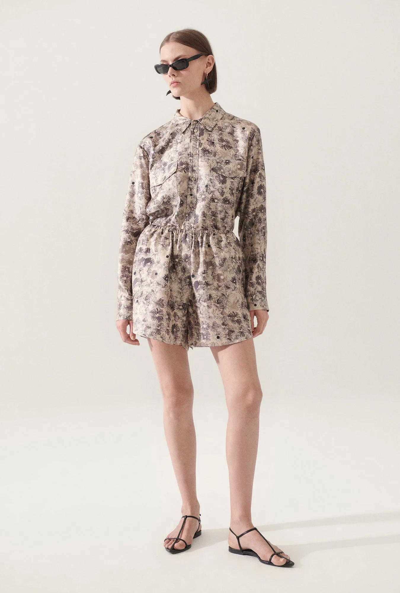 TWILL RACER SHORTS ASTER FLORAL sold by Silk Laundry product image thumbnail 2