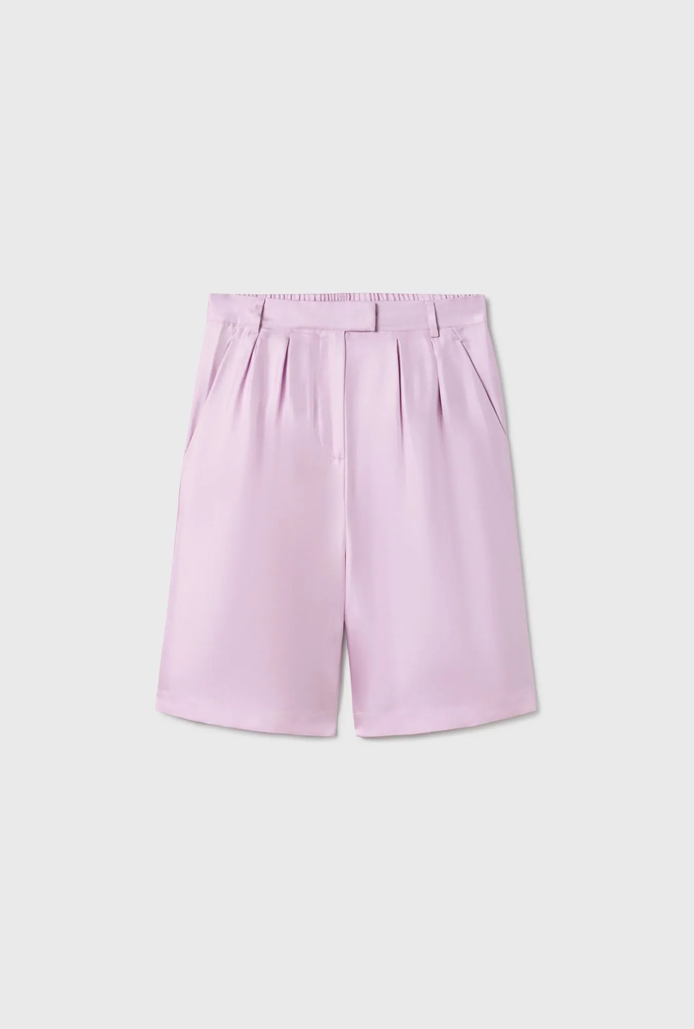 TWILL DOUBLE PLEATED SHORTS LILAC sold by Silk Laundry
