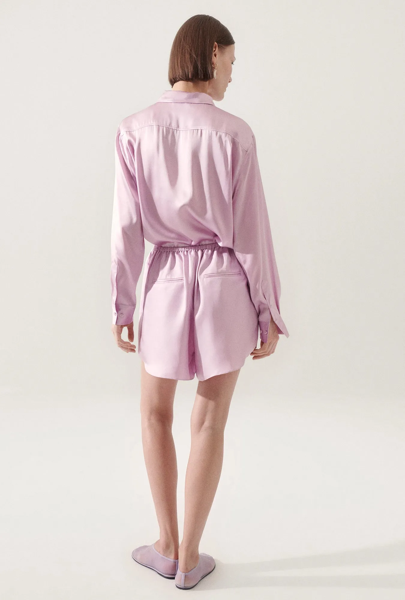 Twill Racer Shorts Lilac sold by Silk Laundry product image thumbnail 5