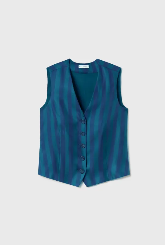 TWILL VEST BLUE DEPTHS sold by Silk Laundry