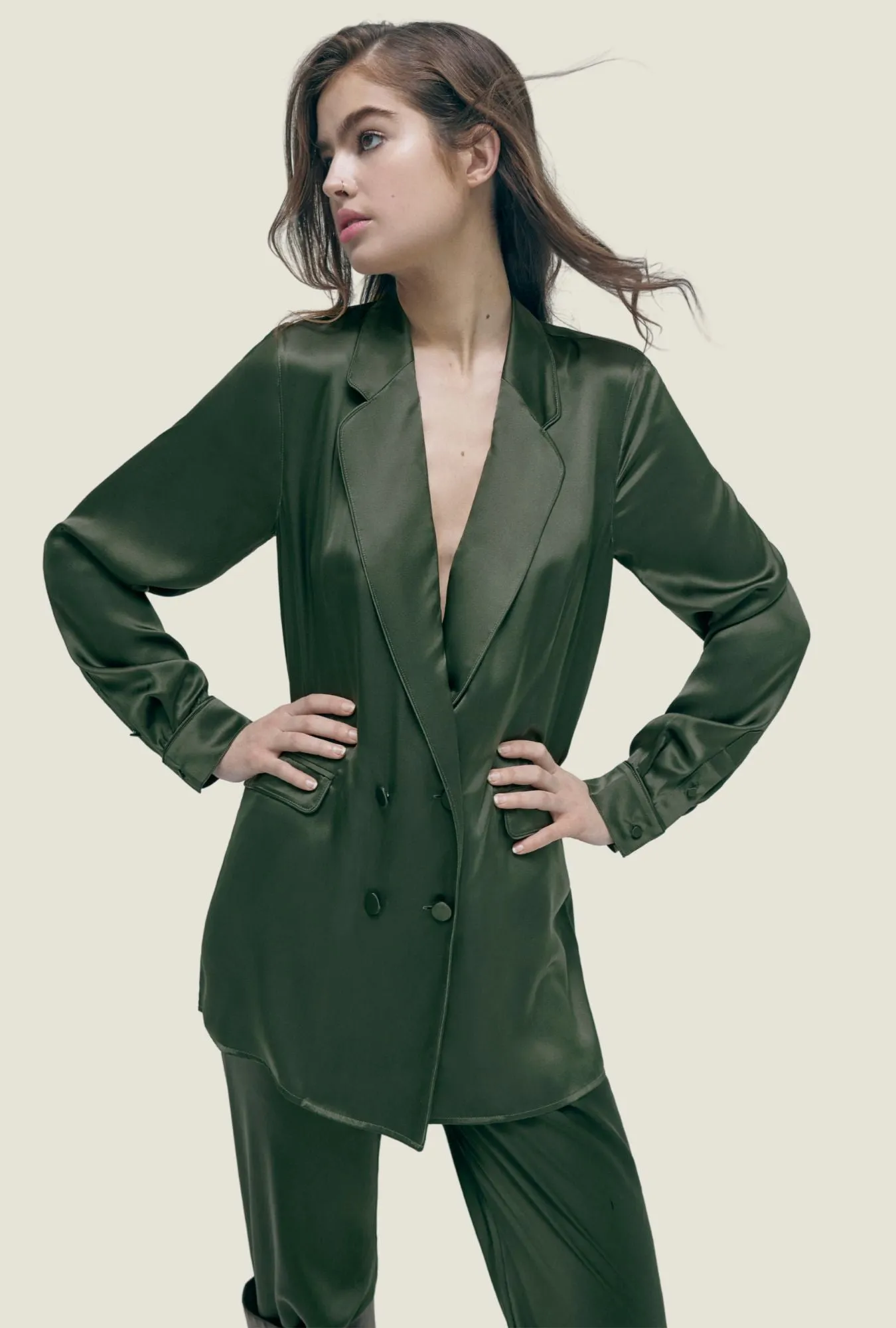 Relaxed Blazer Cedar sold by Silk Laundry