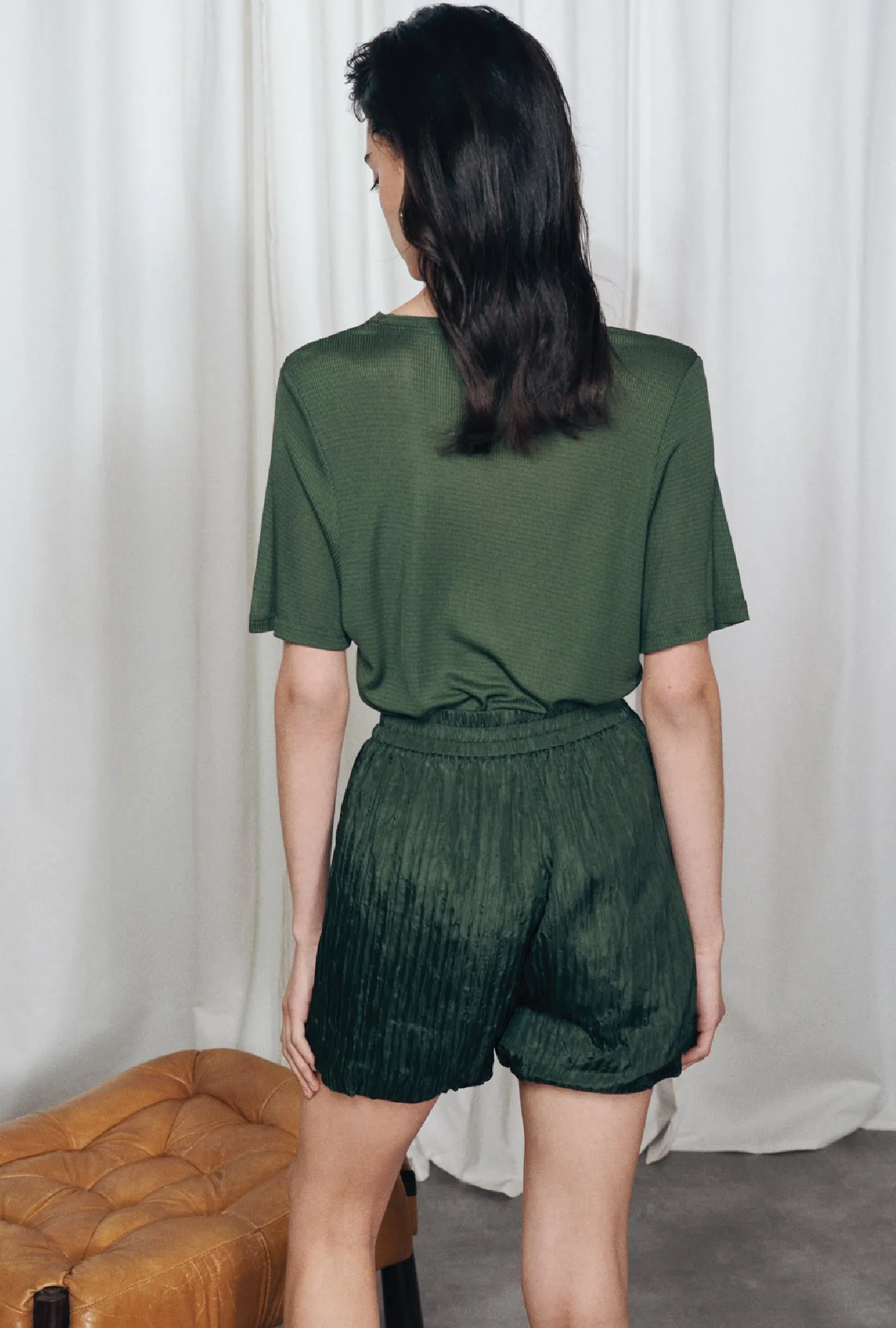 Crinkle Shorts Cedar sold by Silk Laundry product image thumbnail 3