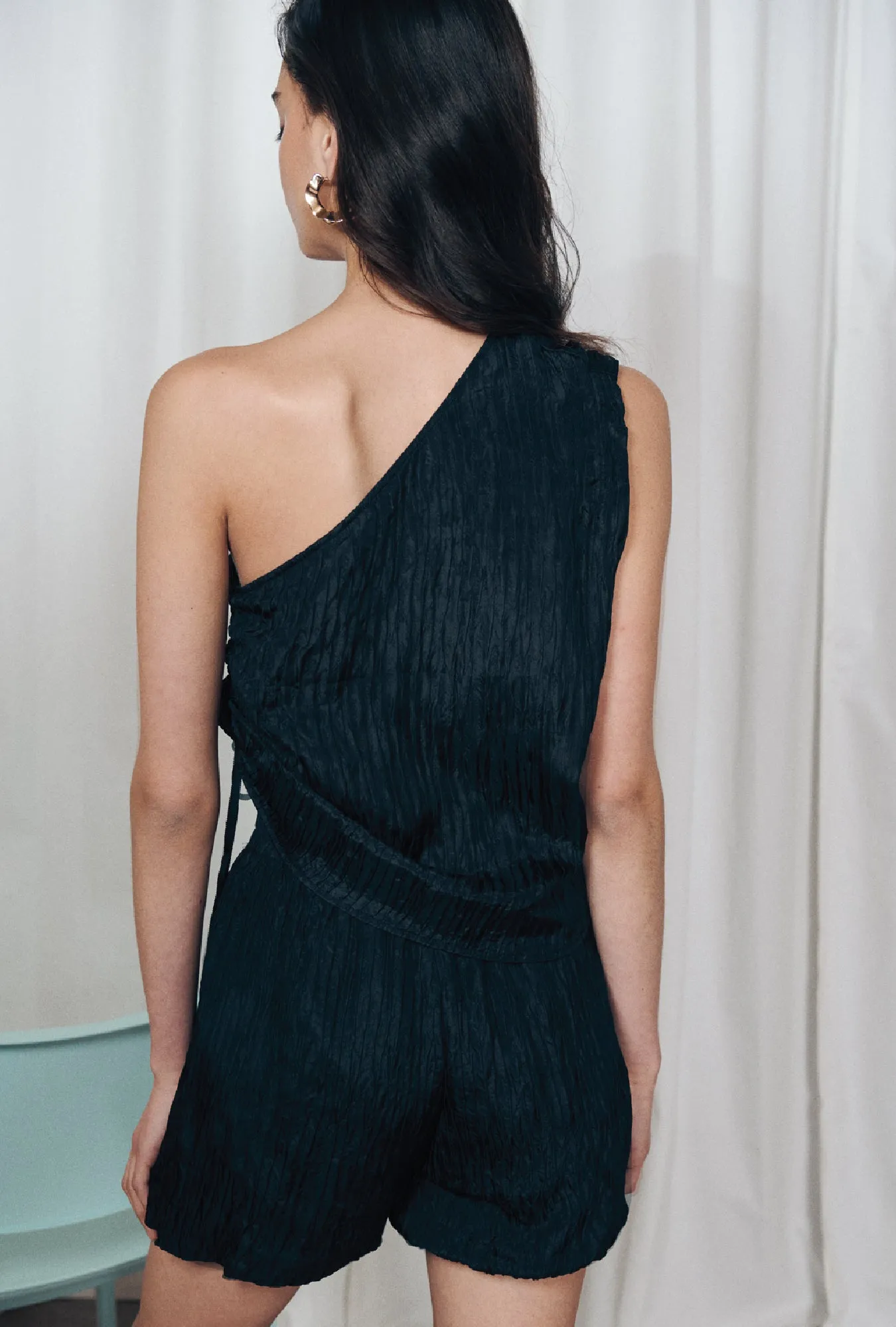 CRINKLE SHORTS BLACK sold by Silk Laundry product image thumbnail 4