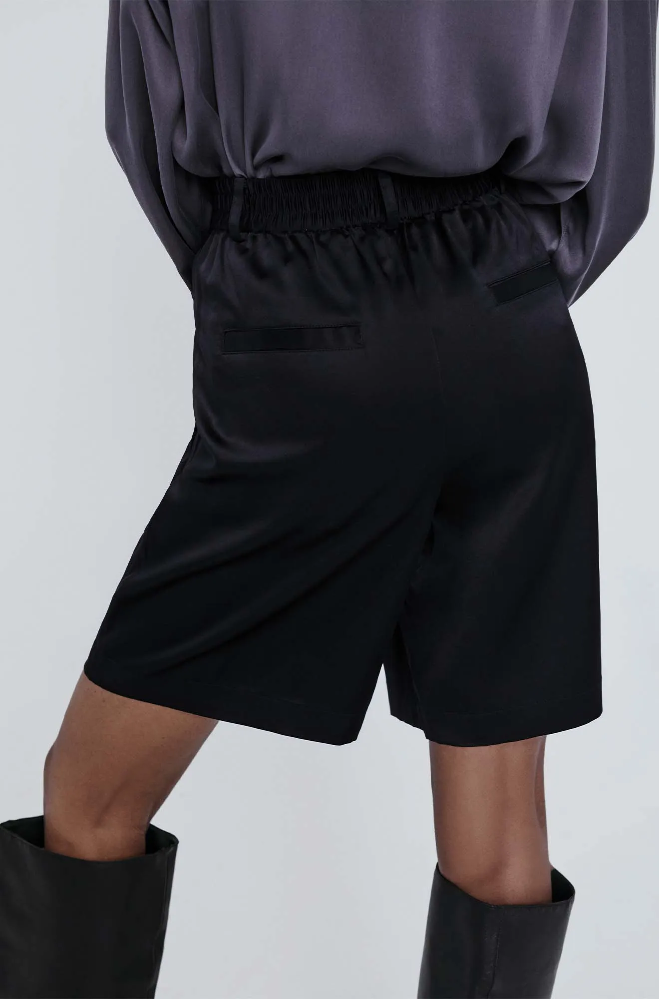 Double Pleated Shorts Black sold by Silk Laundry product image thumbnail 3