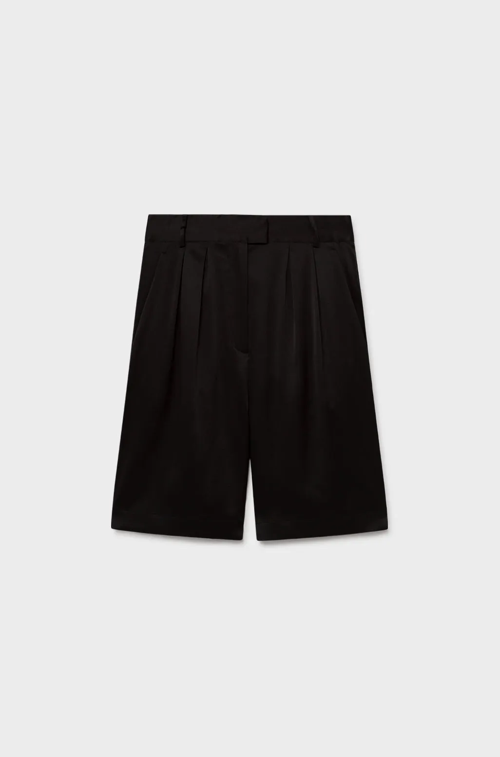 Double Pleated Shorts Black sold by Silk Laundry