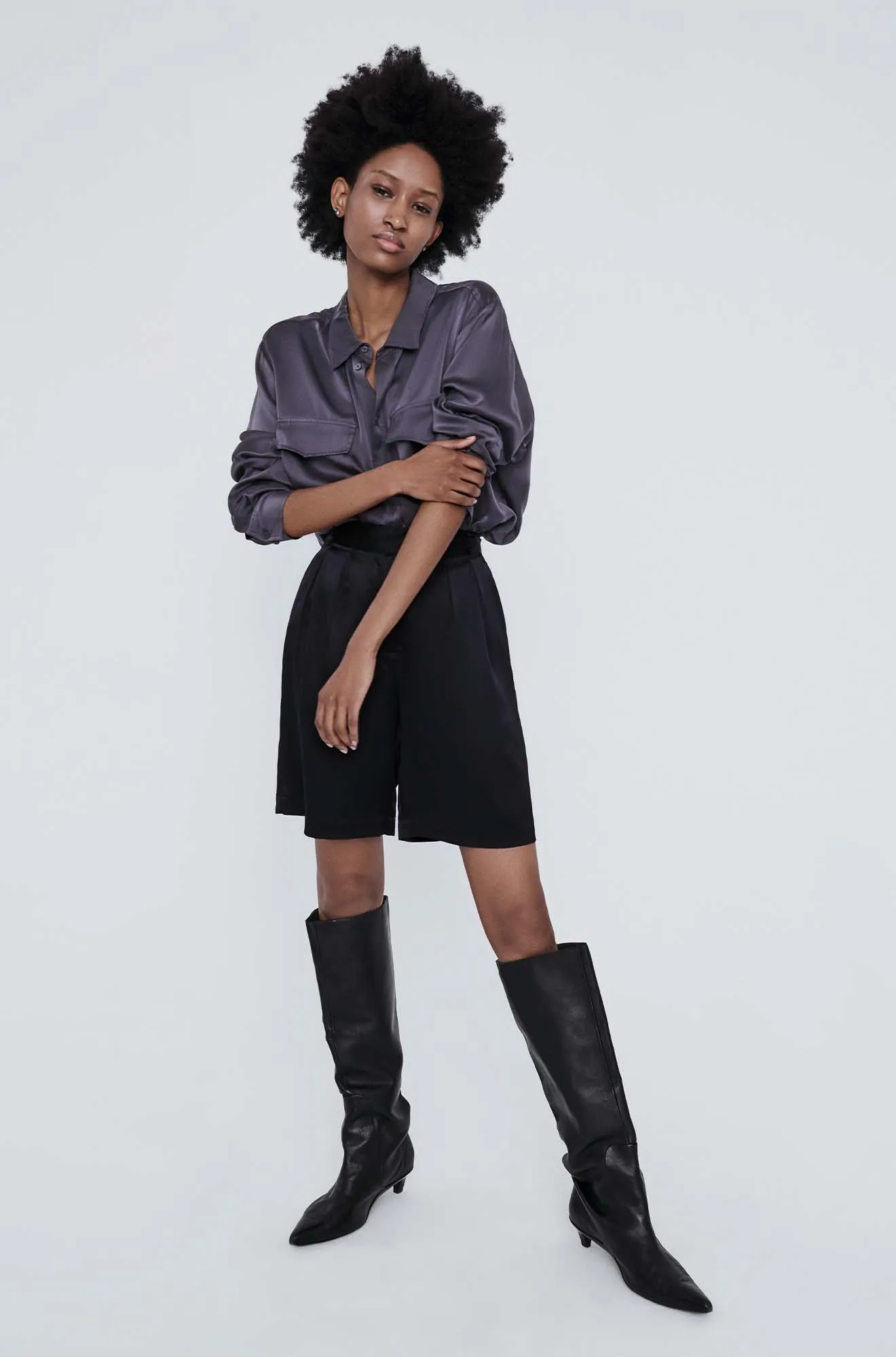 Double Pleated Shorts Black sold by Silk Laundry product image thumbnail 2