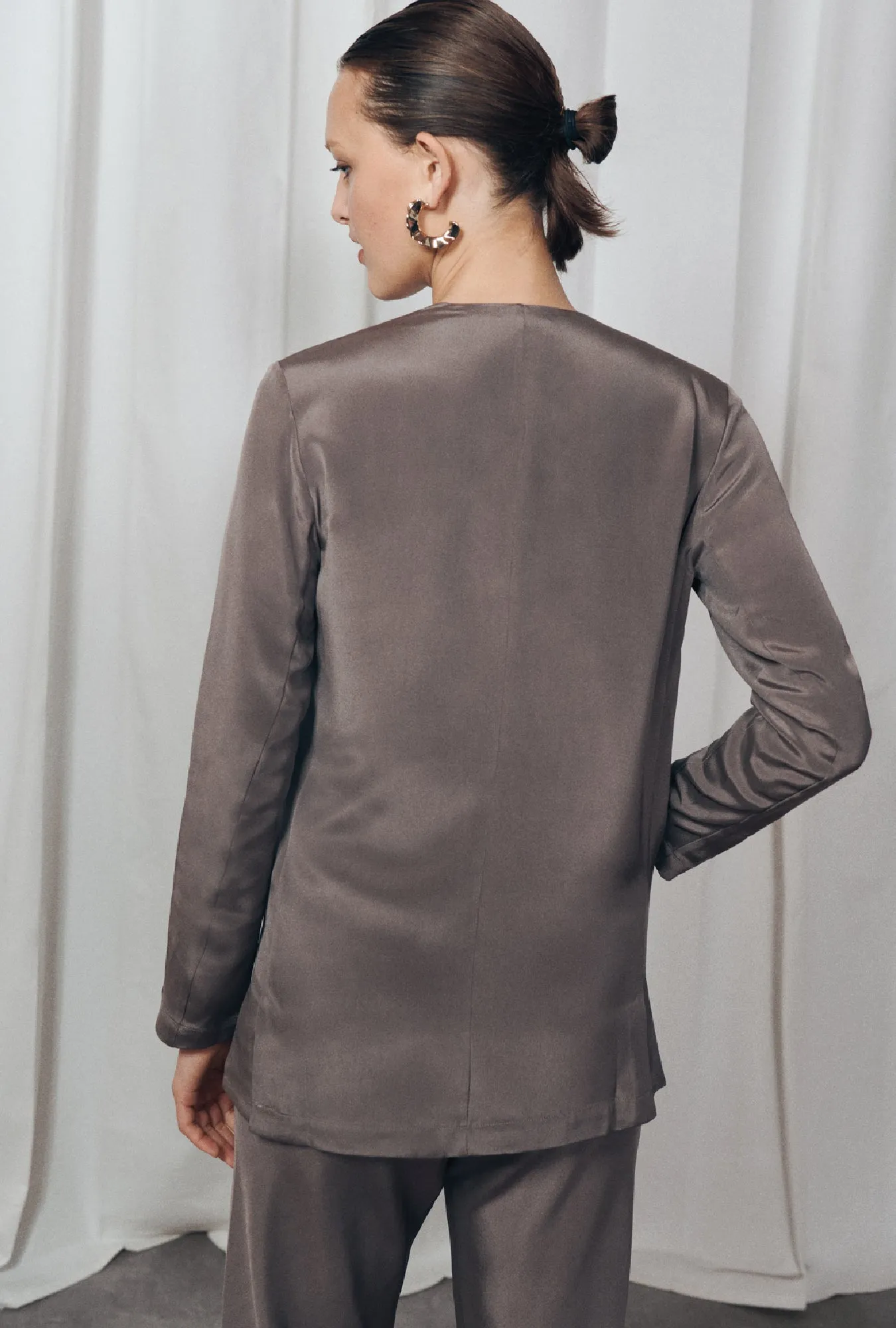 CDC Collarless Blazer Cinder sold by Silk Laundry product image thumbnail 4