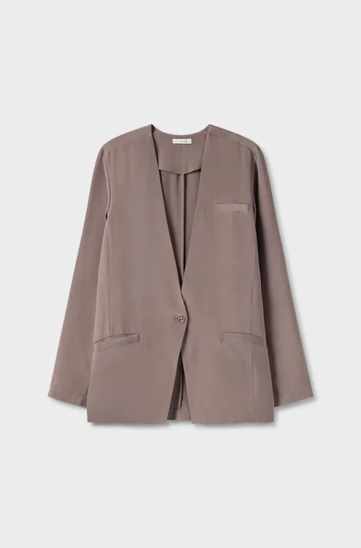 CDC COLLARLESS BLAZER CINDER sold by Silk Laundry