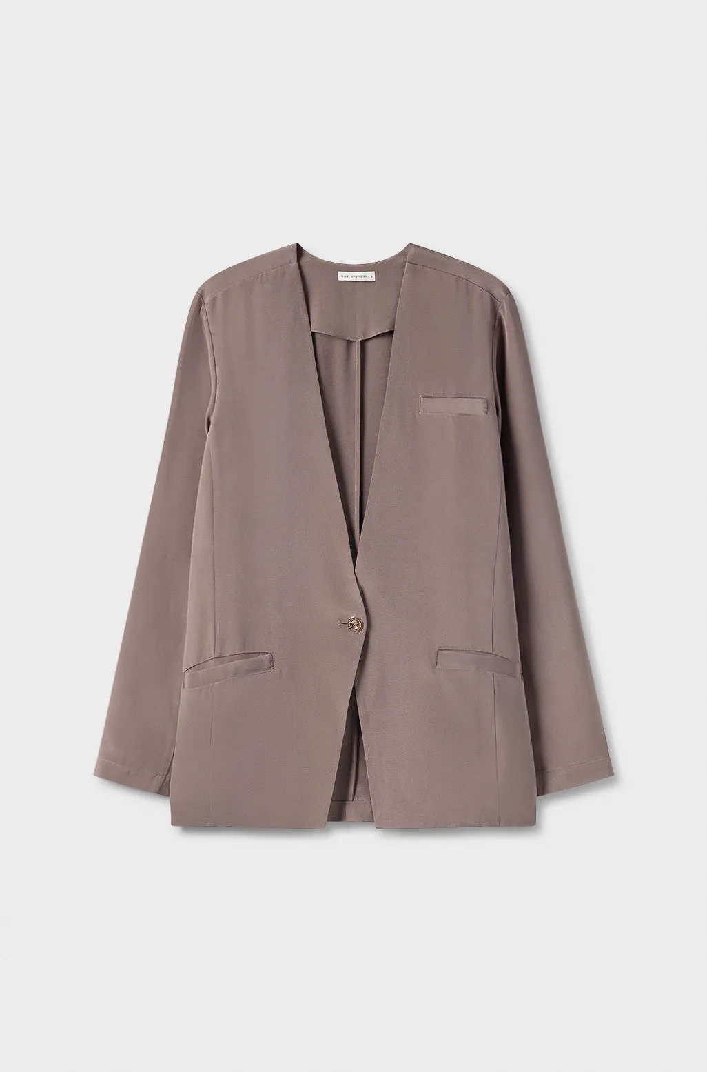 CDC Collarless Blazer Cinder sold by Silk Laundry