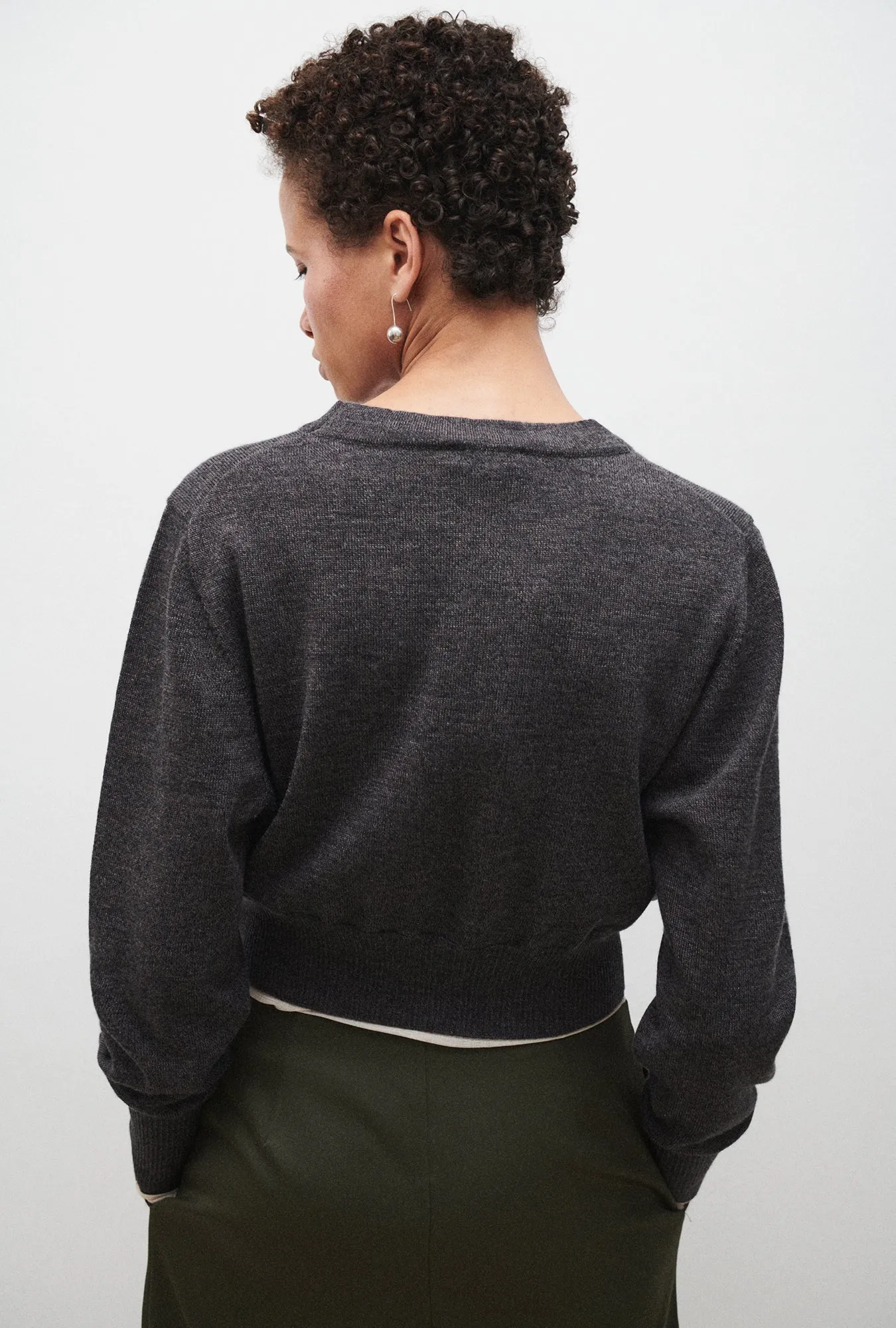 CROPPED CREWNECK GRANITE MELANGE sold by Silk Laundry product image thumbnail 4