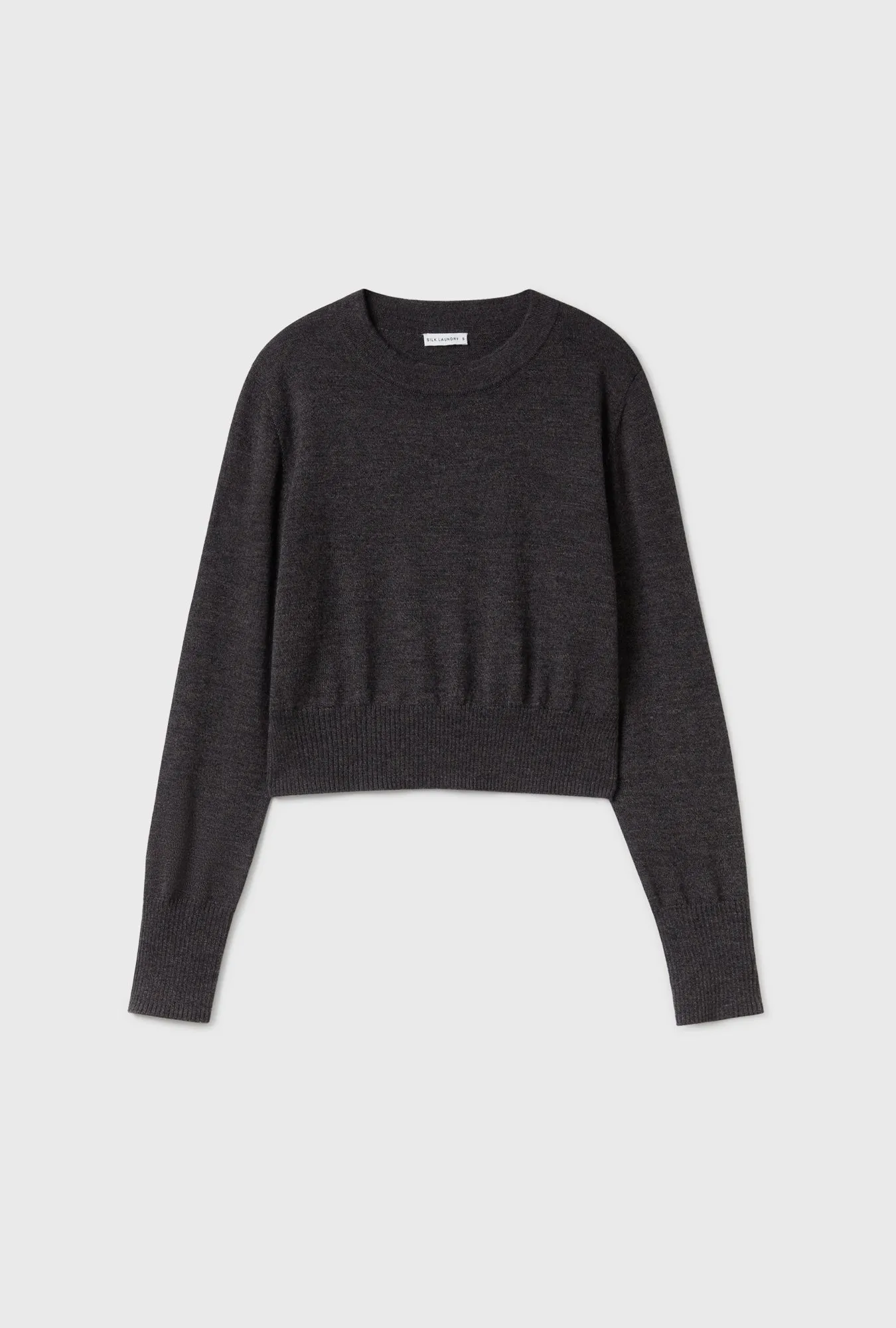 CROPPED CREWNECK GRANITE MELANGE sold by Silk Laundry
