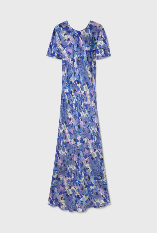 SHORT SLEEVE BIAS DRESS CORNFLOWER FLORAL sold by Silk Laundry