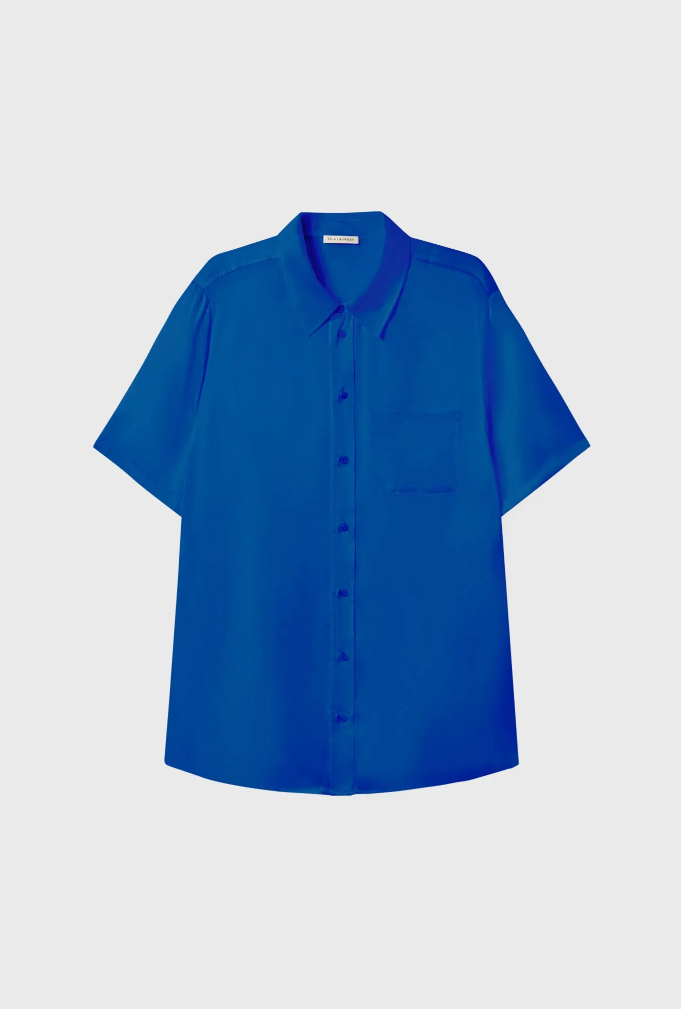 Short Sleeve Boyfriend Shirt Wedgwood sold by Silk Laundry