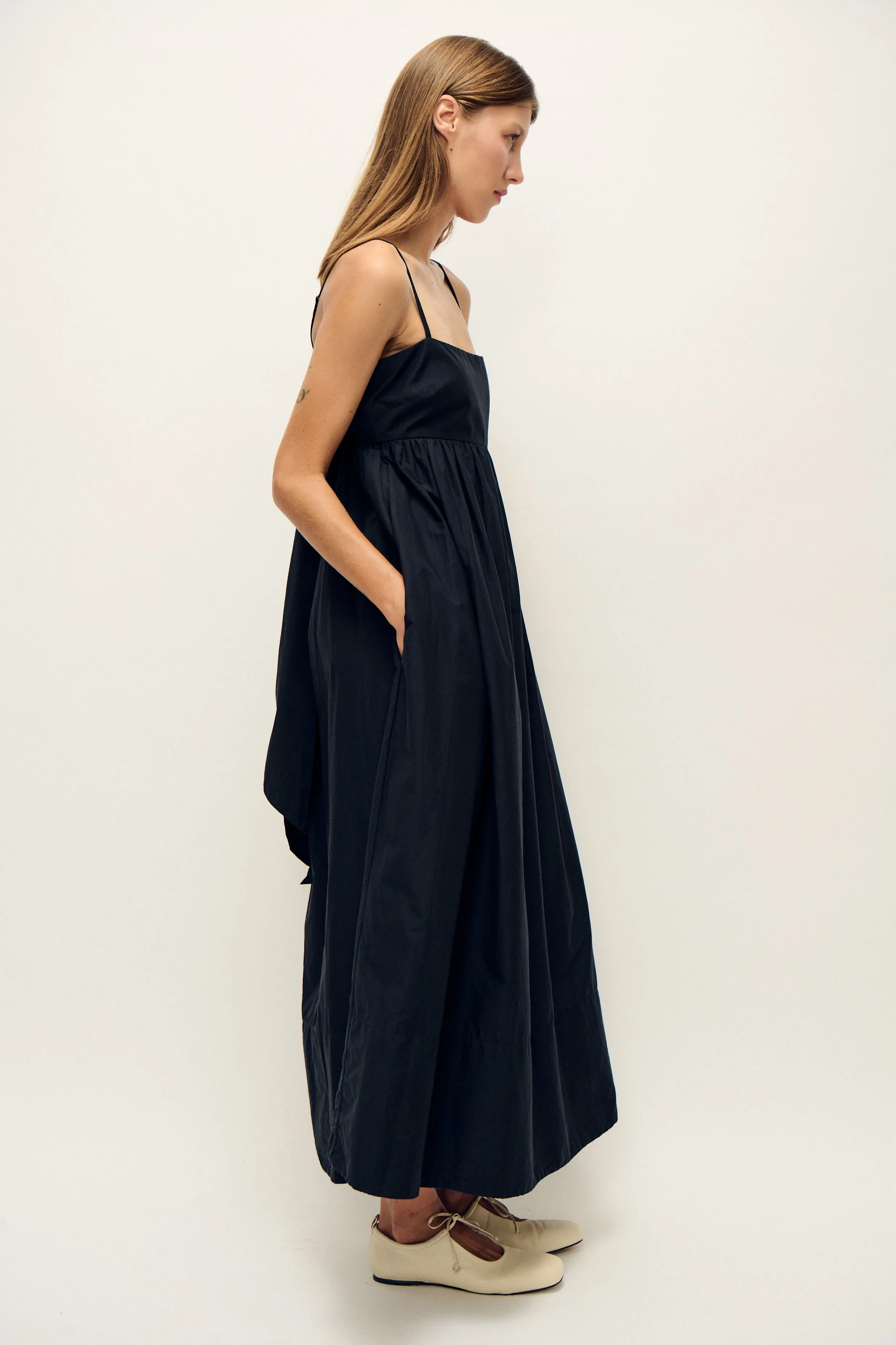 COTTON SILK TULIP DRESS BLACK sold by Silk Laundry product image thumbnail 4