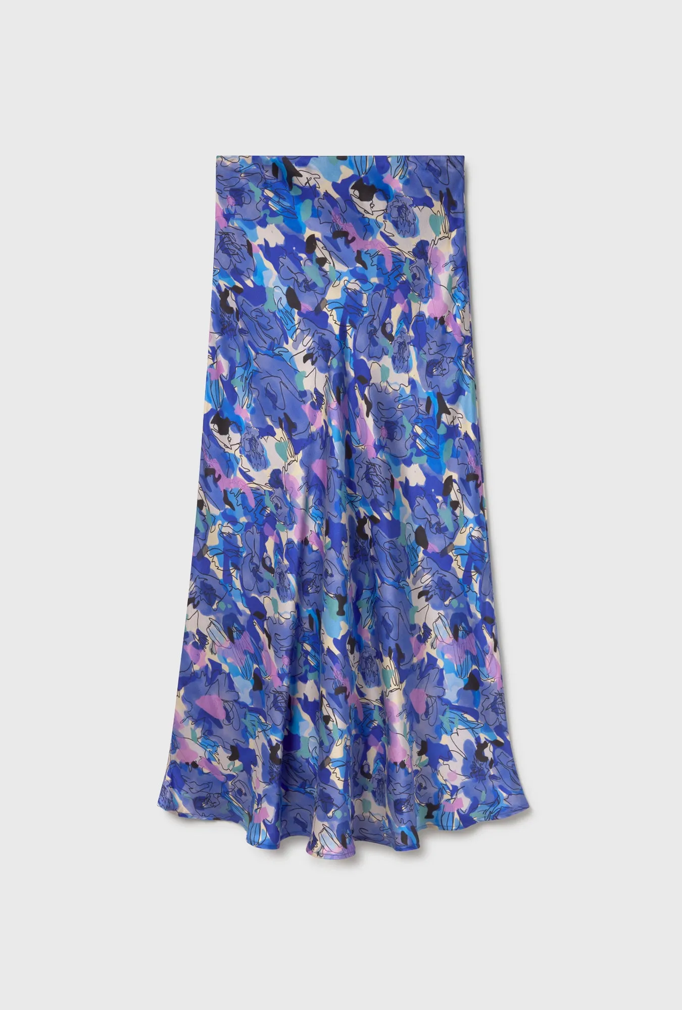 Long Bias Cut Skirt Cornflower Floral sold by Silk Laundry