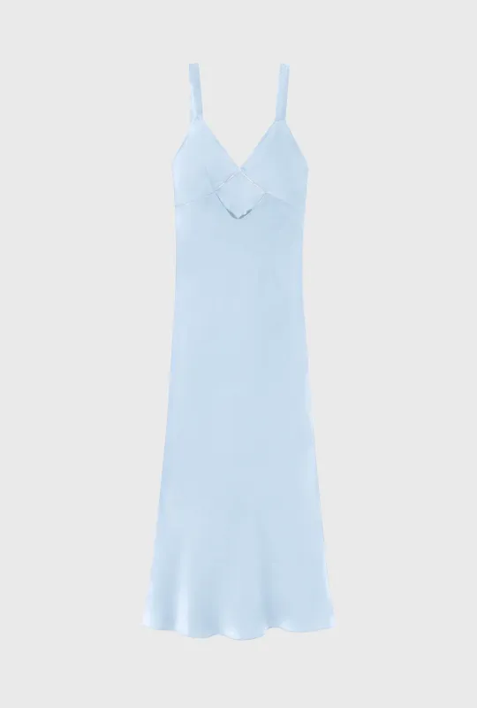DIAMOND DECO RUCHED DRESS CORNFLOWER sold by Silk Laundry