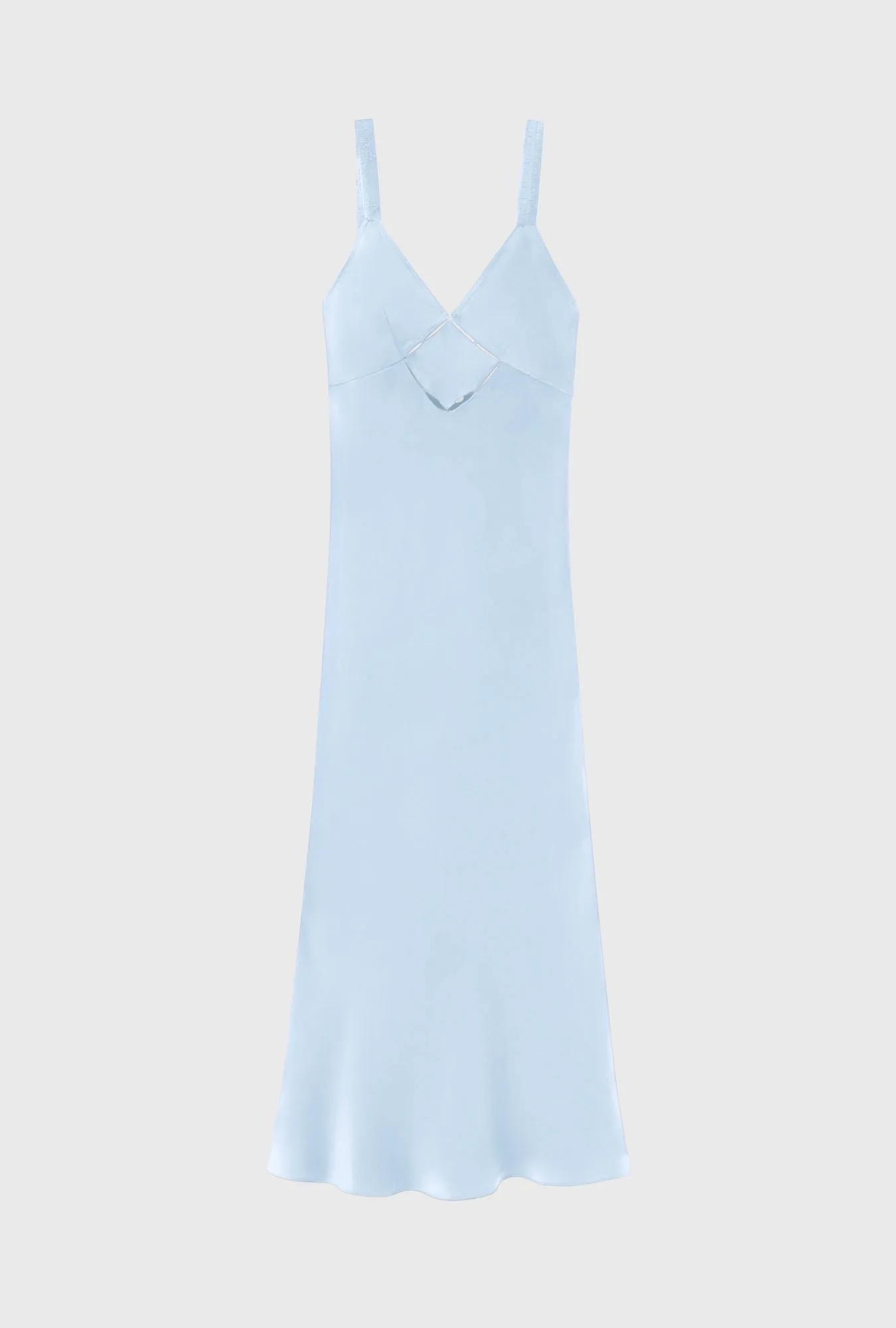 Diamond Deco Ruched Dress Cornflower sold by Silk Laundry