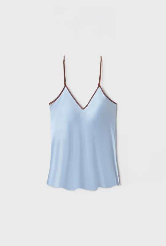 BIAS CUT CAMI CORNFLOWER sold by Silk Laundry
