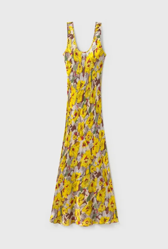 SCOOP NECK DRESS SUNFLOWER FLORAL sold by Silk Laundry