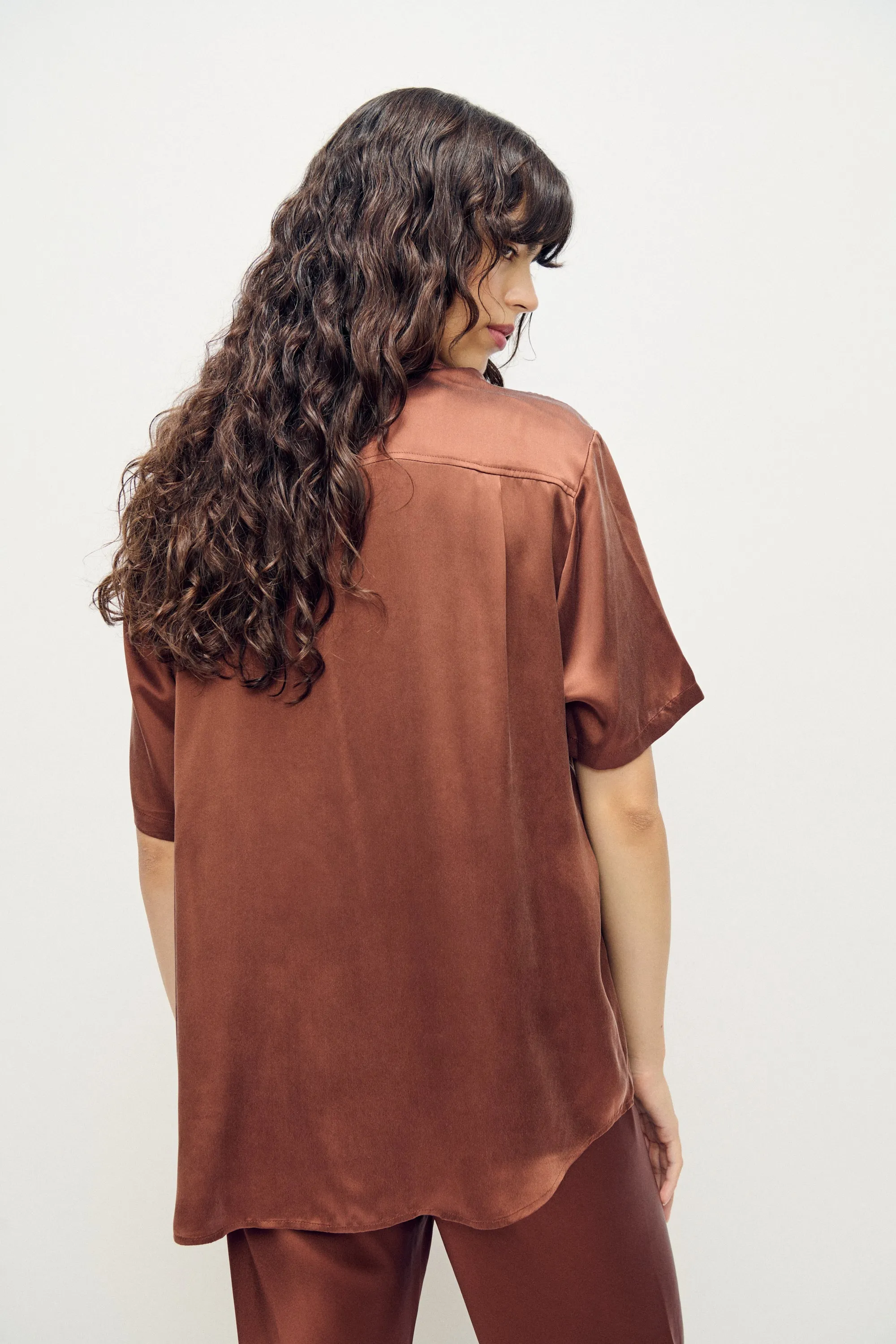 Short Sleeve Boyfriend Shirt Root sold by Silk Laundry product image thumbnail 3