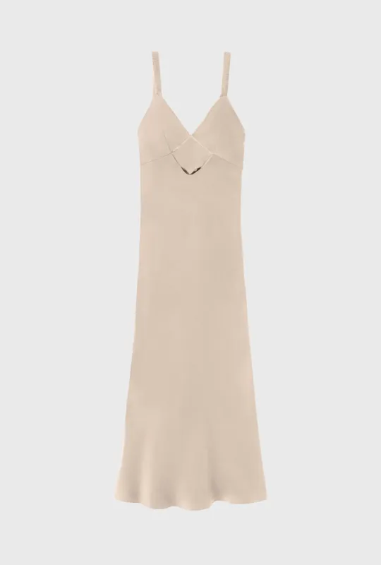 DIAMOND DECO RUCHED DRESS HAZELNUT sold by Silk Laundry