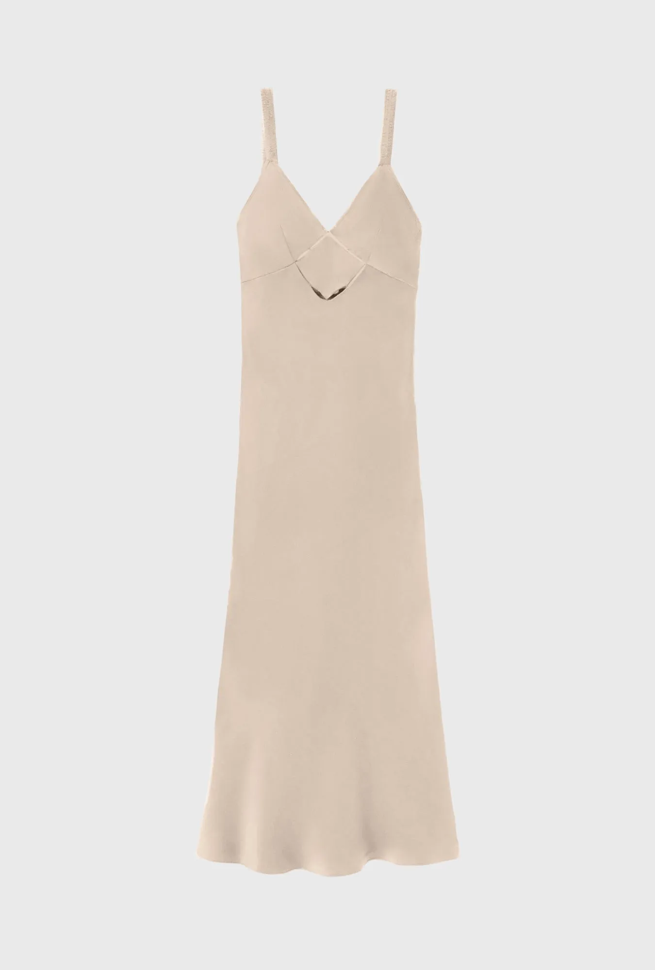 Diamond Deco Ruched Dress Hazelnut sold by Silk Laundry