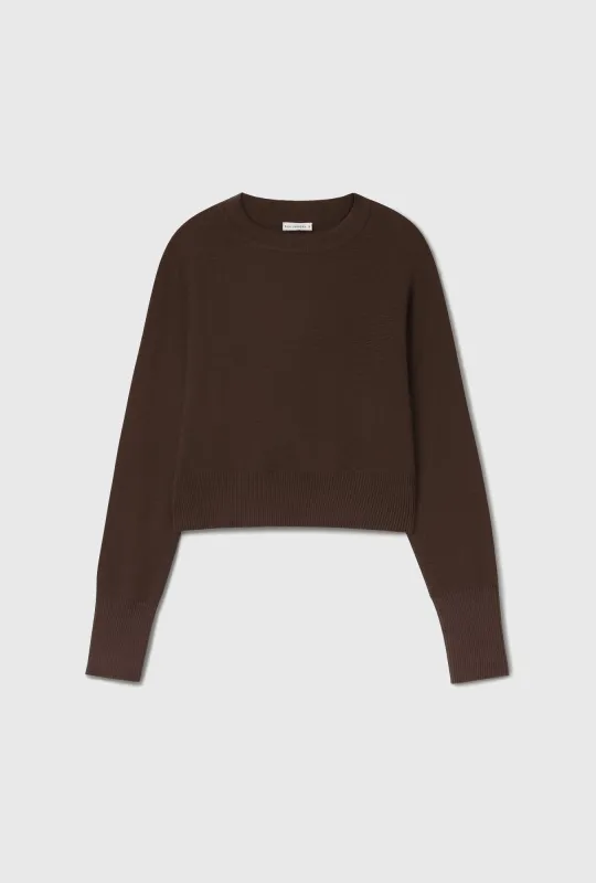 Wool Cropped Crewneck Root sold by Silk Laundry