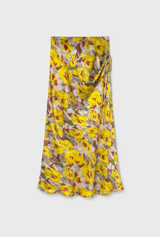 Long Bias Cut Skirt Sunflower Floral sold by Silk Laundry