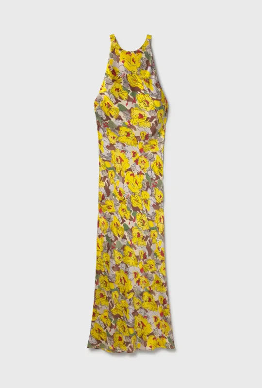 High Low Dress Sunflower Floral sold by Silk Laundry