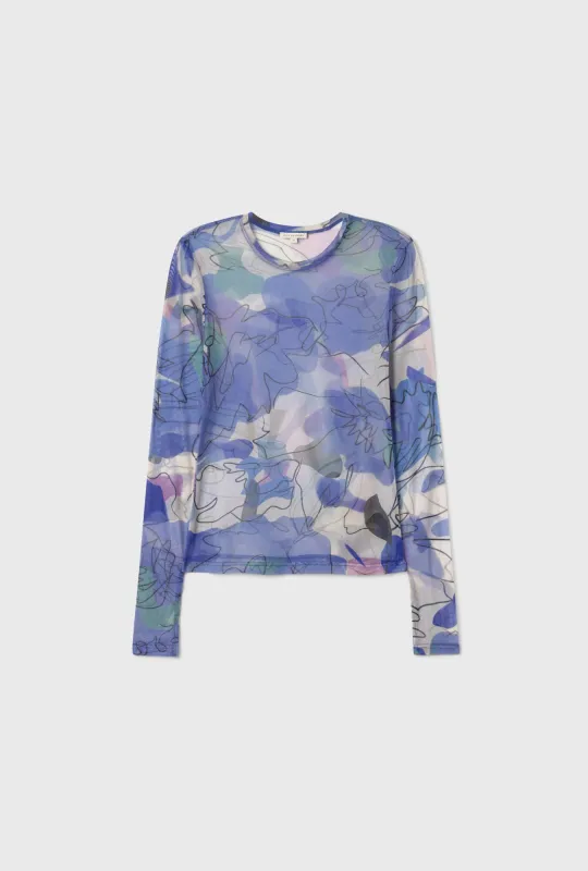 Mesh Long Sleeve Top Cornflower Floral sold by Silk Laundry
