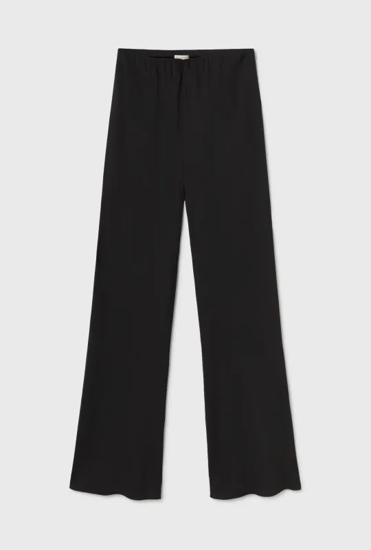 Wool Silk Wide Legged Bias Cut Pants Black sold by Silk Laundry