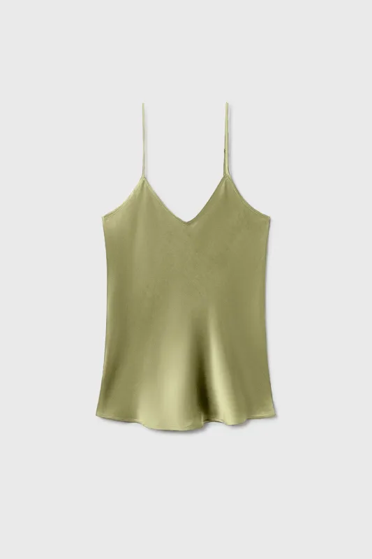 Bias Cut Cami Sage sold by Silk Laundry