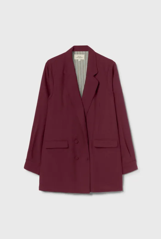 Wool Silk Relaxed Blazer Deadleaf sold by Silk Laundry