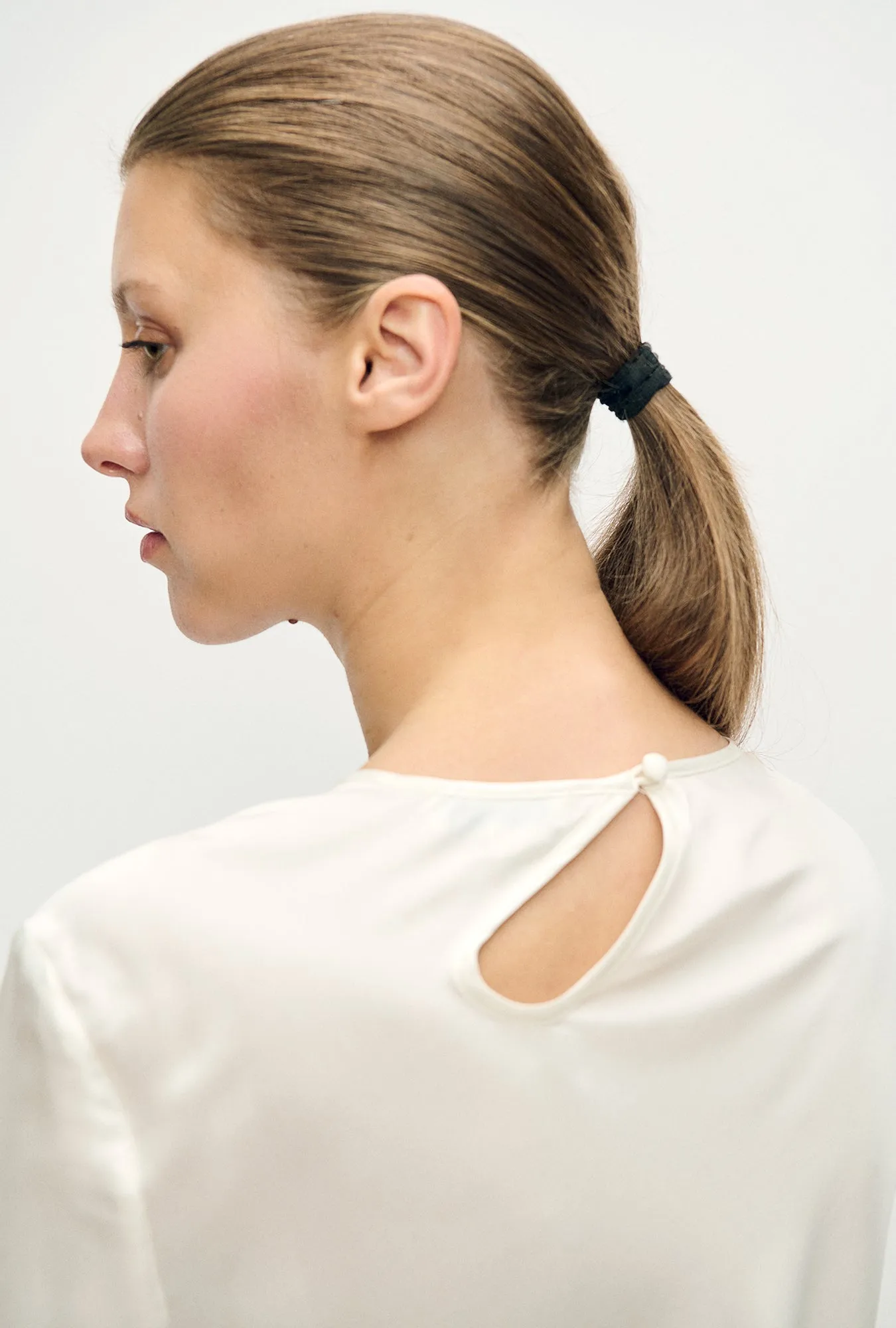 Long Sleeve Bias Top White sold by Silk Laundry product image thumbnail 4