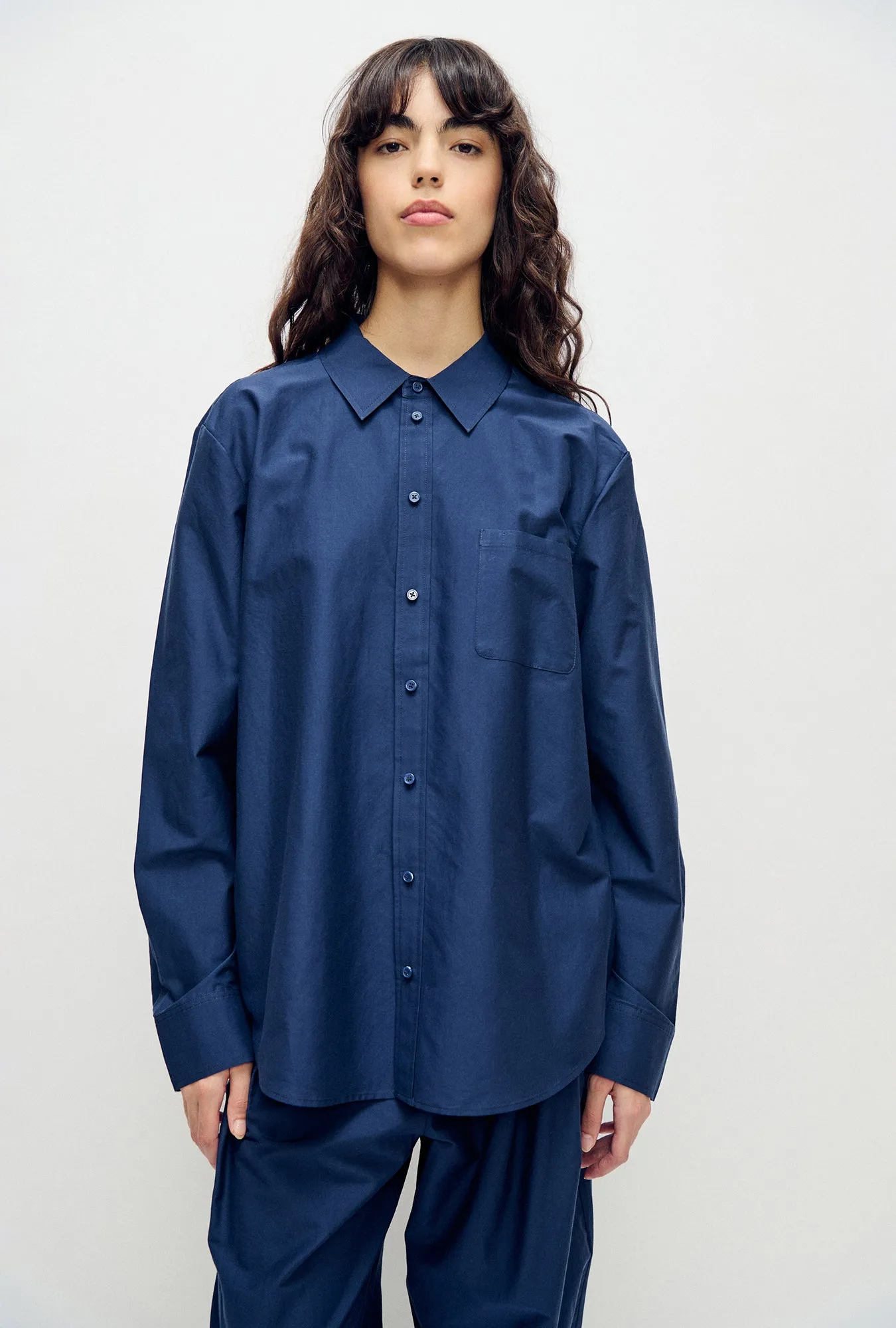 Cotton Silk Boyfriend Shirt Midnight sold by Silk Laundry product image thumbnail 2