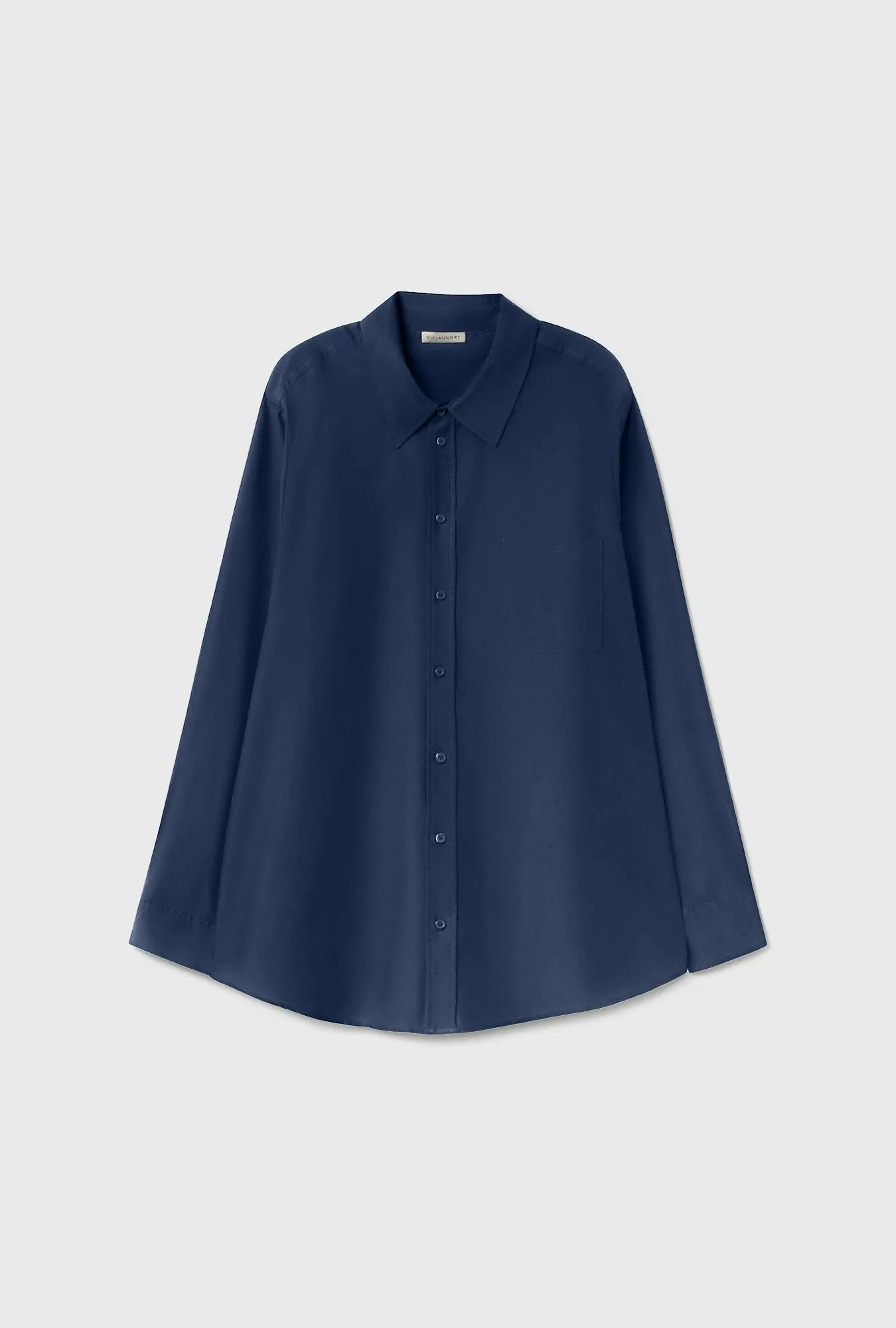 Cotton Silk Boyfriend Shirt Midnight sold by Silk Laundry