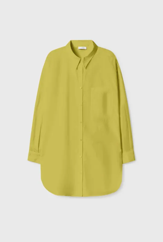 Cotton Silk Round Shirt Limelight made by Silk Laundry