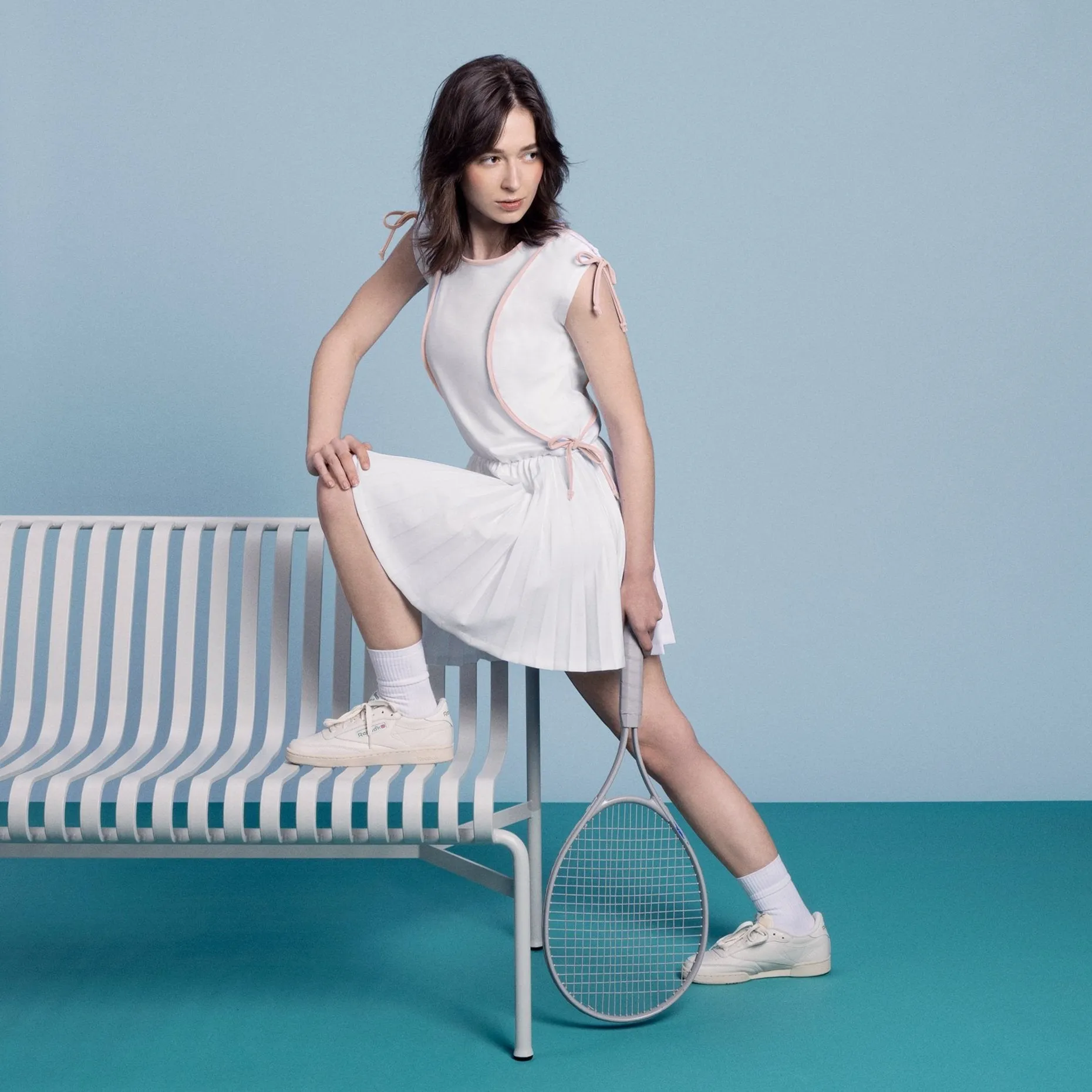 EILEEN DRESS Club White on White sold by Top Banana product image thumbnail 5