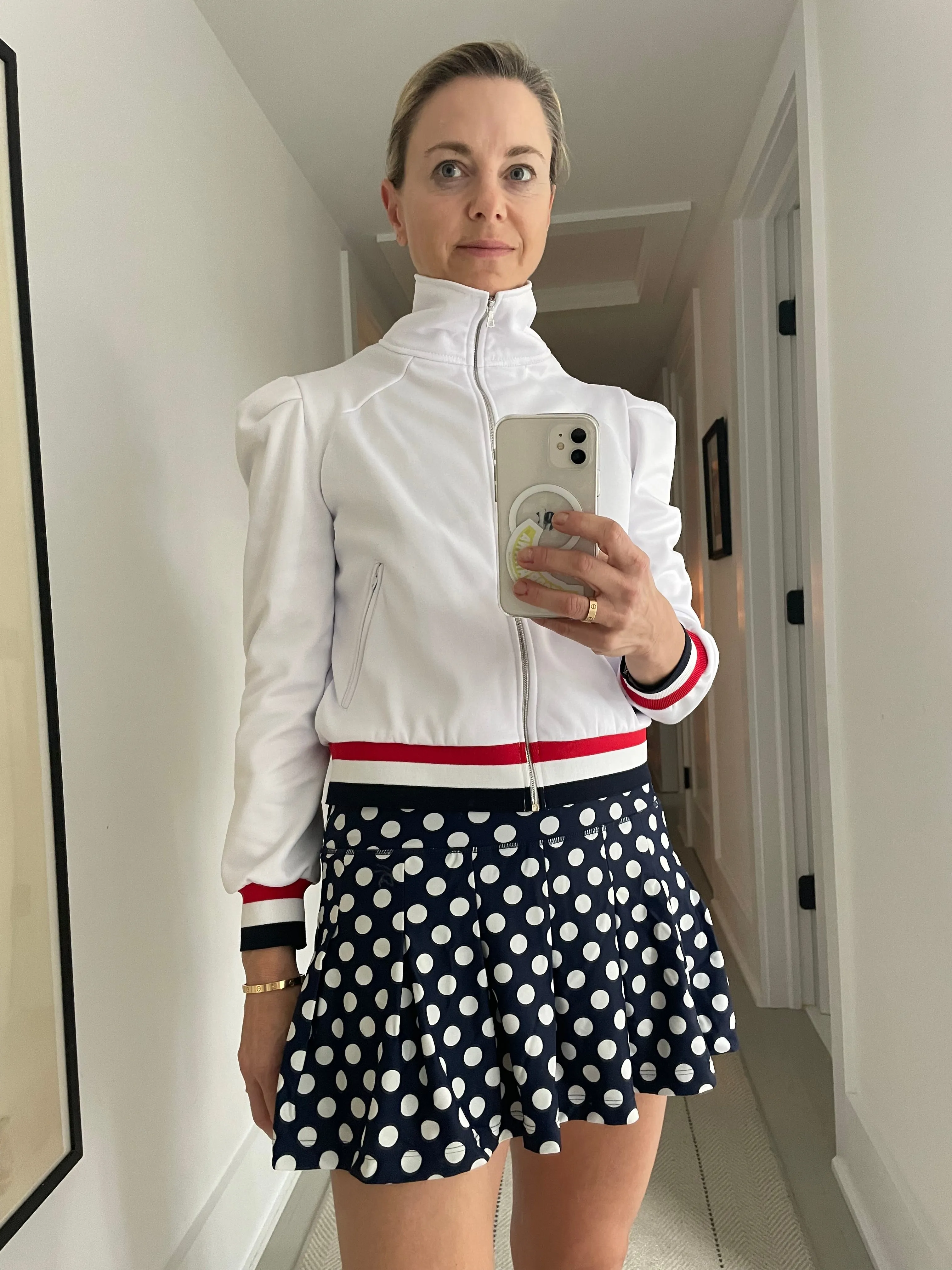 EVONNE SPORT SKIRT White & Navy Dot sold by Top Banana product image thumbnail 4