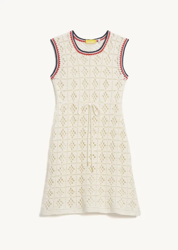 CHARLENE CROCHET TENNIS DRESS RWB sold by Top Banana