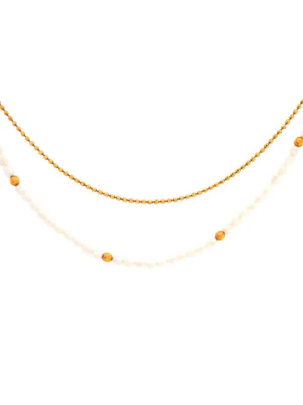 Seed Pearls 18K Gold Double Necklace sold by Wish Fine Jewelry