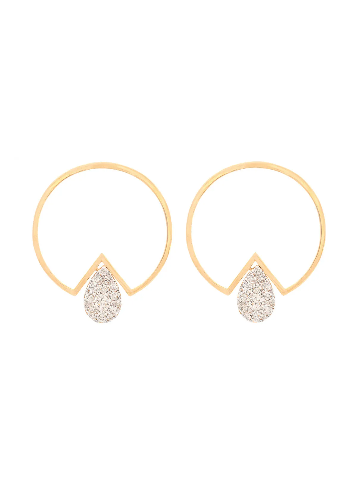 1.95ct Diamond 14K Gold Circle Earrings sold by Wish Fine Jewelry
