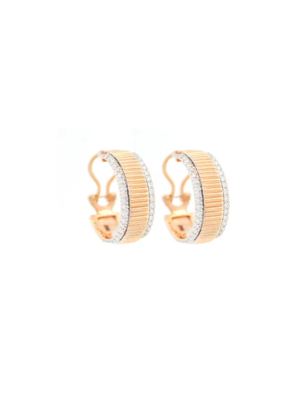 1.20ct Diamond 14K Gold Textured Hoop Earrings sold by Wish Fine Jewelry