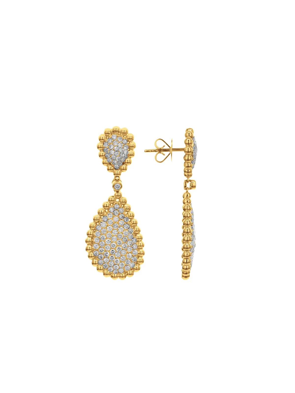 2.10ct Diamond 14K Gold Dangle Earrings sold by Wish Fine Jewelry product image thumbnail 2
