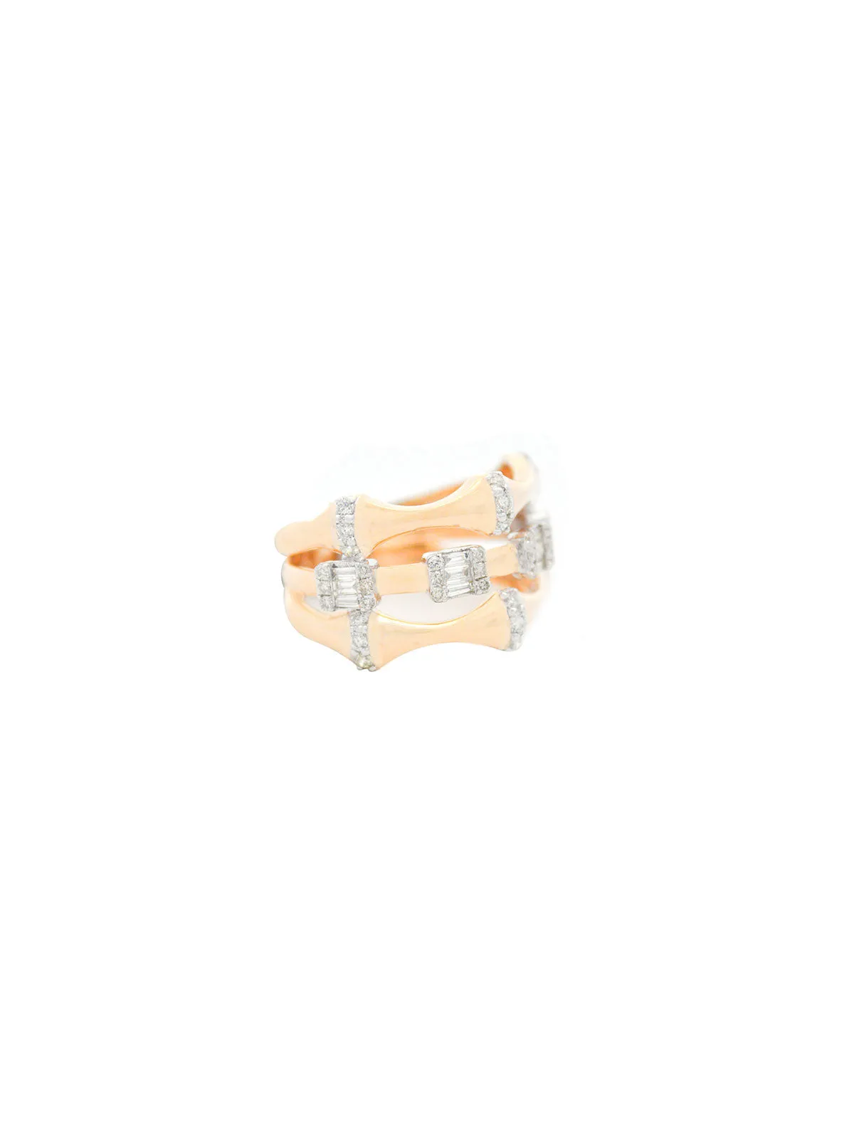 0.71ct Diamond 14K Gold Multi Row Ring sold by Wish Fine Jewelry product image thumbnail 2
