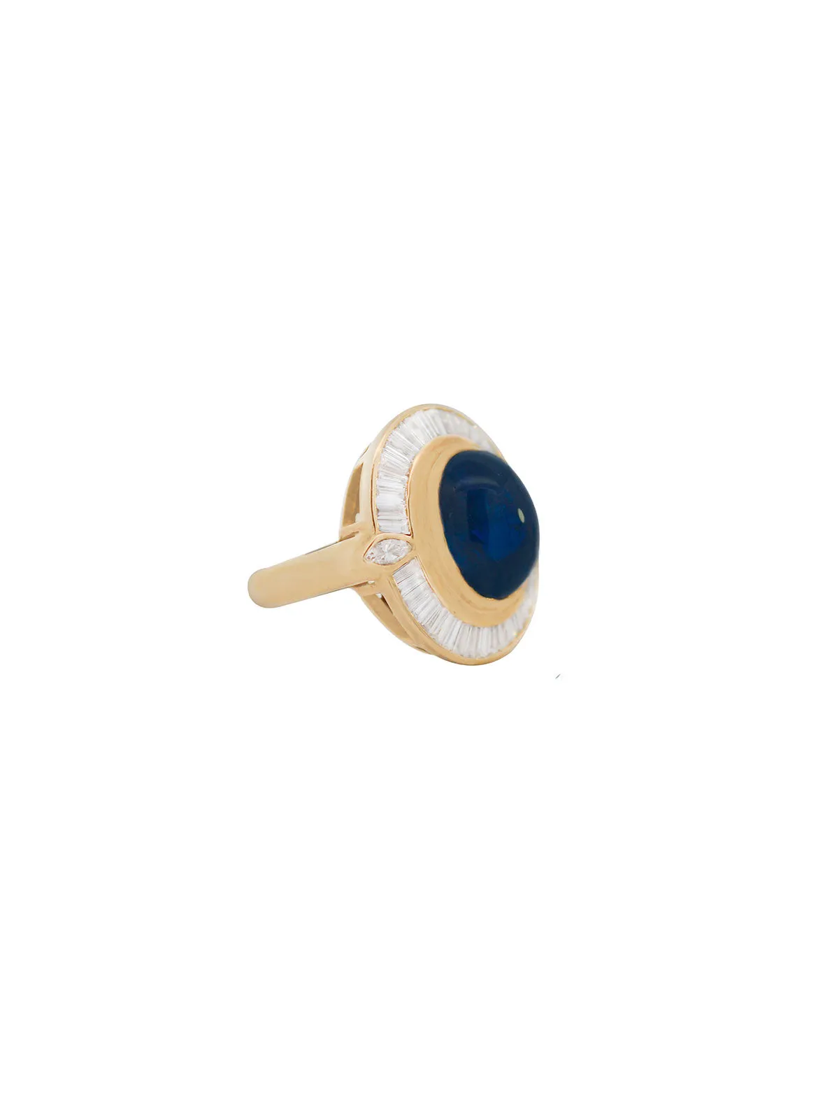 GIA 12.06ct Diamond Sapphire 18K Gold Cocktail Ring sold by Wish Fine Jewelry product image thumbnail 2