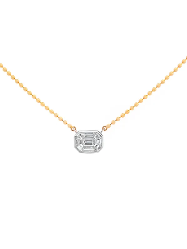 0.63ct Diamond 18K/14K Gold Bead Pendant Necklace sold by Wish Fine Jewelry